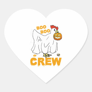 Boo Boo Crew Huhn lustiger Halloween Herz-Aufkleber