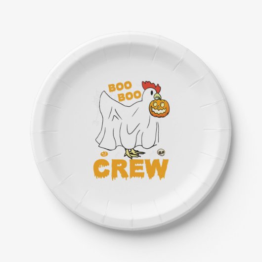Boo-Boo-Crew-Hühnchen-Hähnchen Pappteller (Vorderseite)