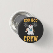 Boo Boo Crew Krankenschwester lustige Halloween Gh Button (Vorne & Hinten)