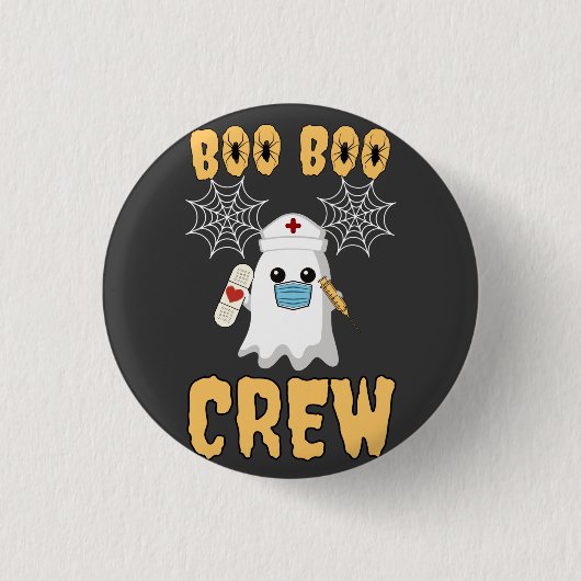 Boo Boo Crew Krankenschwester lustige Halloween Gh Button (Vorderseite)