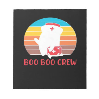 Boo Boo Crew Krankenschwester Lustiger Geist Hallo Notizblock