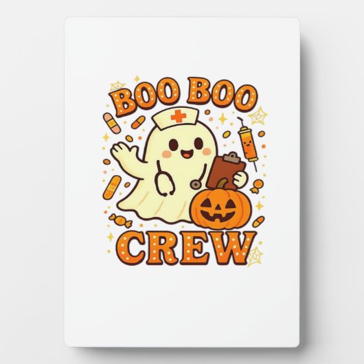 Boo Boo Crew Krankenschwester Lustiger Halloween-G Fotoplatte (Vorderseite)