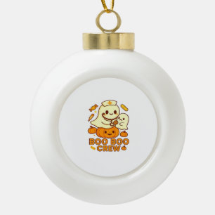 Boo Boo Crew Krankenschwester Lustiges Halloween-G Keramik Kugel-Ornament