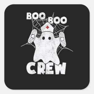 Boo Boo Crew Krankenschwester Rn Halloween-Geiste Quadratischer Aufkleber