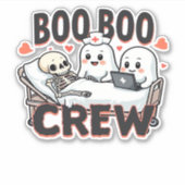 Boo Boo Crew Niedlich Halloween Nurse Ghosts Essen Aufkleber (Vorderseite)