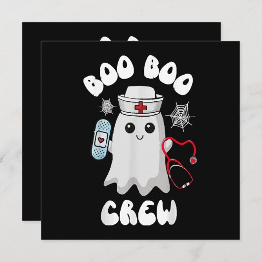 Boo Boo Crew Niedlich Nurse Ghost Funny Halloween (Vorne/Hinten)