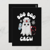 Boo Boo Crew Niedlich Nurse Ghost Funny Halloween Postkarte (Vorne/Hinten)