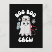 Boo Boo Crew Niedlich Nurse Ghost Funny Halloween Postkarte (Vorderseite)