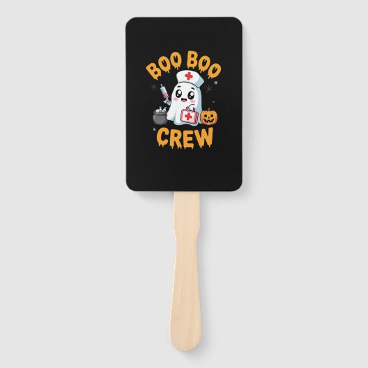 Boo Boo Crew Nurse Cute Ghost Halloween Nursing Es Fächer (Vorderseite)