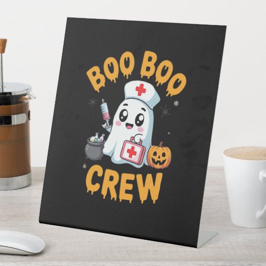 Boo Boo Crew Nurse Cute Ghost Halloween Nursing Es Sockelschild (In Situ)