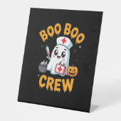 Boo Boo Crew Nurse Cute Ghost Halloween Nursing Es Sockelschild (Vorderseite)