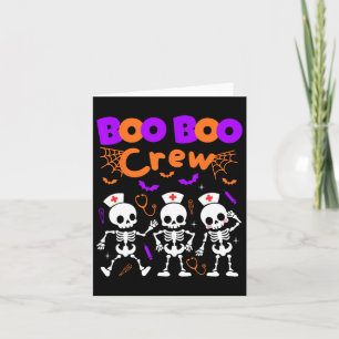 Boo Boo Crew Nurse Dancing Skeletts Halloween Ort Karte