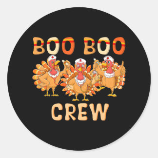 Boo Boo Crew Nurse Erntedank Matching Türkei Runder Aufkleber