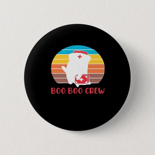 Boo Boo Crew Nurse Funny Ghost Halloween Classic T Button (Vorderseite)