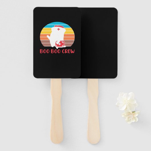 Boo Boo Crew Nurse Funny Ghost Halloween Classic T Fächer (Vorne und Hinten)