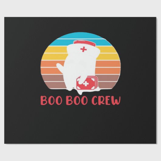 Boo Boo Crew Nurse Funny Ghost Halloween Classic T Geschenkpapier (Flach)