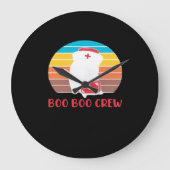 Boo Boo Crew Nurse Funny Ghost Halloween Classic T Große Wanduhr (Vorderseite)