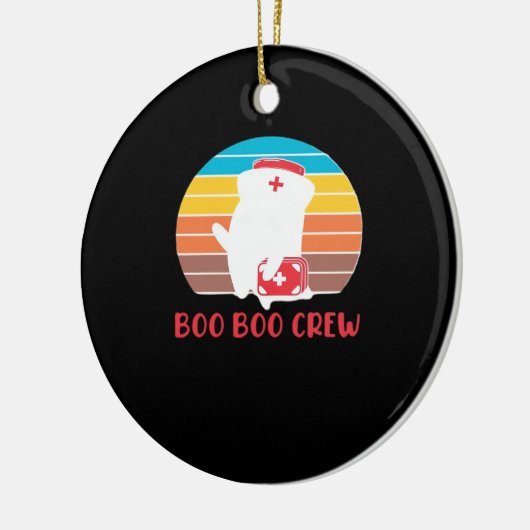 Boo Boo Crew Nurse Funny Ghost Halloween Classic T Keramik Ornament (Links)
