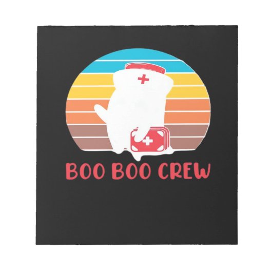 Boo Boo Crew Nurse Funny Ghost Halloween Classic T Notizblock (Vorderseite)