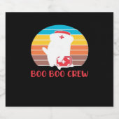 Boo Boo Crew Nurse Funny Ghost Halloween Classic T Schaumweinetikett (Einzelnes Label)