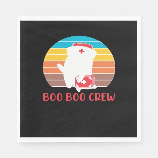 Boo Boo Crew Nurse Funny Ghost Halloween Classic T Serviette (Vorderseite)
