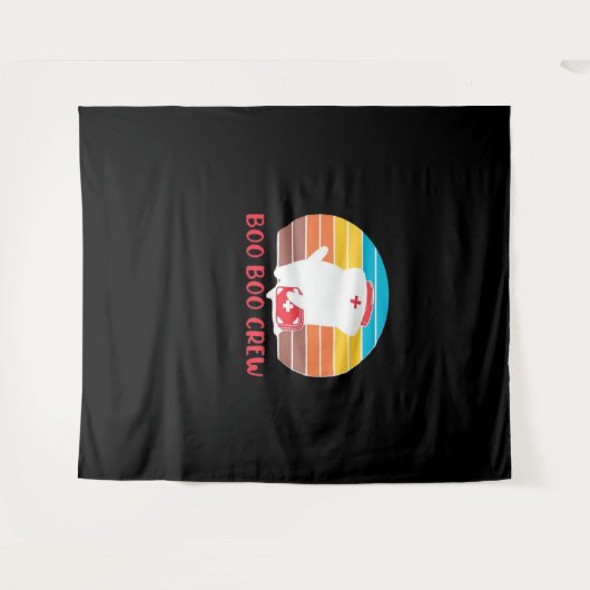 Boo Boo Crew Nurse Funny Ghost Halloween Classic T Wandteppich (Vorderseite (Horizontal))