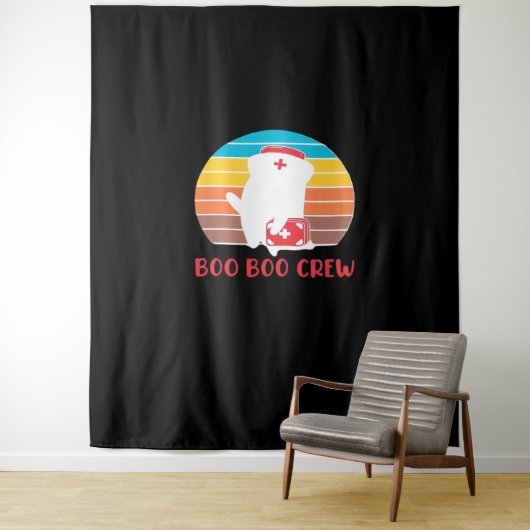 Boo Boo Crew Nurse Funny Ghost Halloween Classic T Wandteppich (Beispiel)