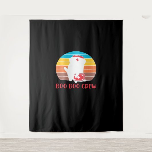 Boo Boo Crew Nurse Funny Ghost Halloween Classic T Wandteppich (Vorderseite)