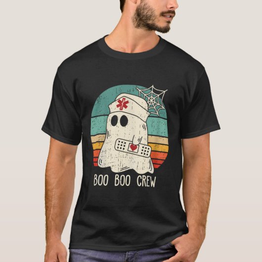 Boo Boo Crew Nurse Funny Ghost Women Halloween Cos T-Shirt (Vorderseite)
