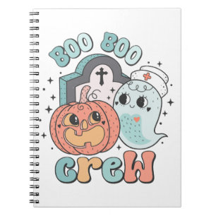 Boo Boo Crew Nurse Funny Ghost Women Halloween Notizblock