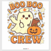 Boo Boo Crew Nurse Funny Halloween Ghost Nurse Gir Aufkleber (Blatt)