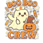 Boo Boo Crew Nurse Funny Halloween Ghost Nurse Gir Aufkleber (Vorderseite)