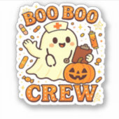 Boo Boo Crew Nurse Funny Halloween Ghost Nurse Gir Aufkleber (Vorderseite)
