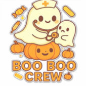 Boo Boo Crew Nurse Funny Halloween Ghost Nurse Gir Aufkleber (Vorderseite)