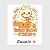 Boo Boo Crew Nurse Funny Halloween Ghost Nurse Gir Aufkleber (Blatt)