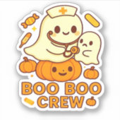 Boo Boo Crew Nurse Funny Halloween Ghost Nurse Gir Aufkleber (Vorderseite)