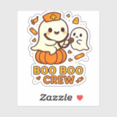 Boo Boo Crew Nurse Funny Halloween Ghost Nurse Gir Aufkleber (Blatt)