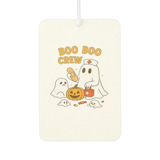 Boo Boo Crew Nurse Funny Halloween Ghost Nurse Gir Autolufterfrischer (Vorderseite)