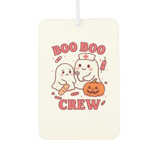 Boo Boo Crew Nurse Funny Halloween Ghost Nurse Gir Autolufterfrischer (Vorderseite)
