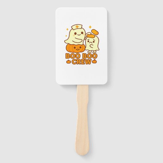 Boo Boo Crew Nurse Funny Halloween Ghost Nurse Gir Fächer (Vorderseite)