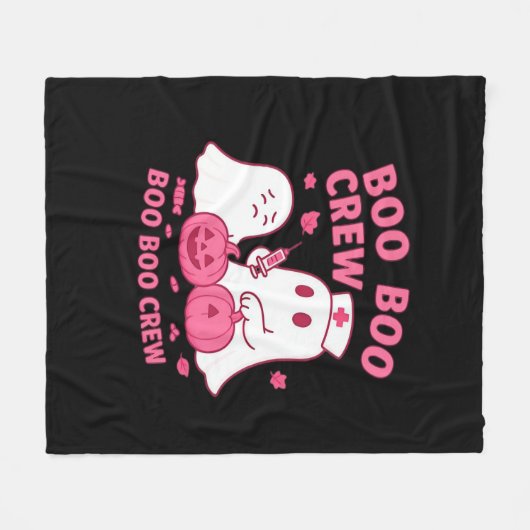 Boo Boo Crew Nurse Funny Halloween Ghost Nurse Gir Fleecedecke (Vorderseite (Horizontal))