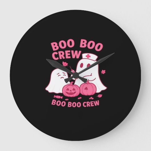 Boo Boo Crew Nurse Funny Halloween Ghost Nurse Gir Große Wanduhr (Vorderseite)