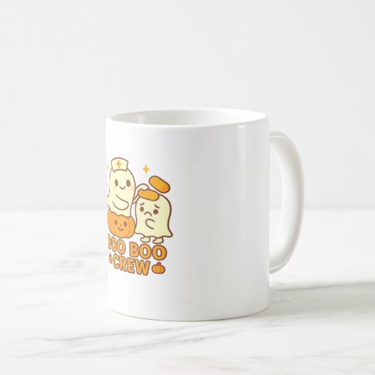 Boo Boo Crew Nurse Funny Halloween Ghost Nurse Gir Kaffeetasse (VorderseiteRechts)