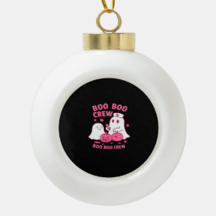 Boo Boo Crew Nurse Funny Halloween Ghost Nurse Gir Keramik Kugel-Ornament