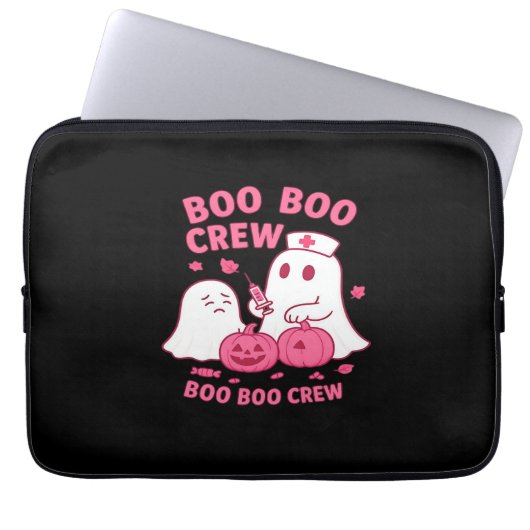 Boo Boo Crew Nurse Funny Halloween Ghost Nurse Gir Laptopschutzhülle (Vorderseite)