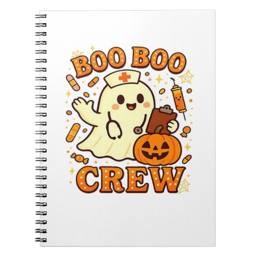 Boo Boo Crew Nurse Funny Halloween Ghost Nurse Gir Notizblock (Vorderseite)