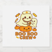 Boo Boo Crew Nurse Funny Halloween Ghost Nurse Gir Schaumweinetikett (Einzelnes Label)