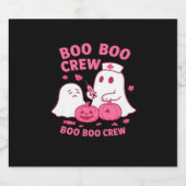 Boo Boo Crew Nurse Funny Halloween Ghost Nurse Gir Schaumweinetikett (Einzelnes Label)
