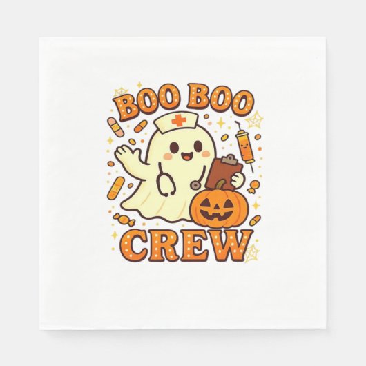 Boo Boo Crew Nurse Funny Halloween Ghost Nurse Gir Serviette (Vorderseite)