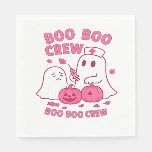 Boo Boo Crew Nurse Funny Halloween Ghost Nurse Gir Serviette (Vorderseite)